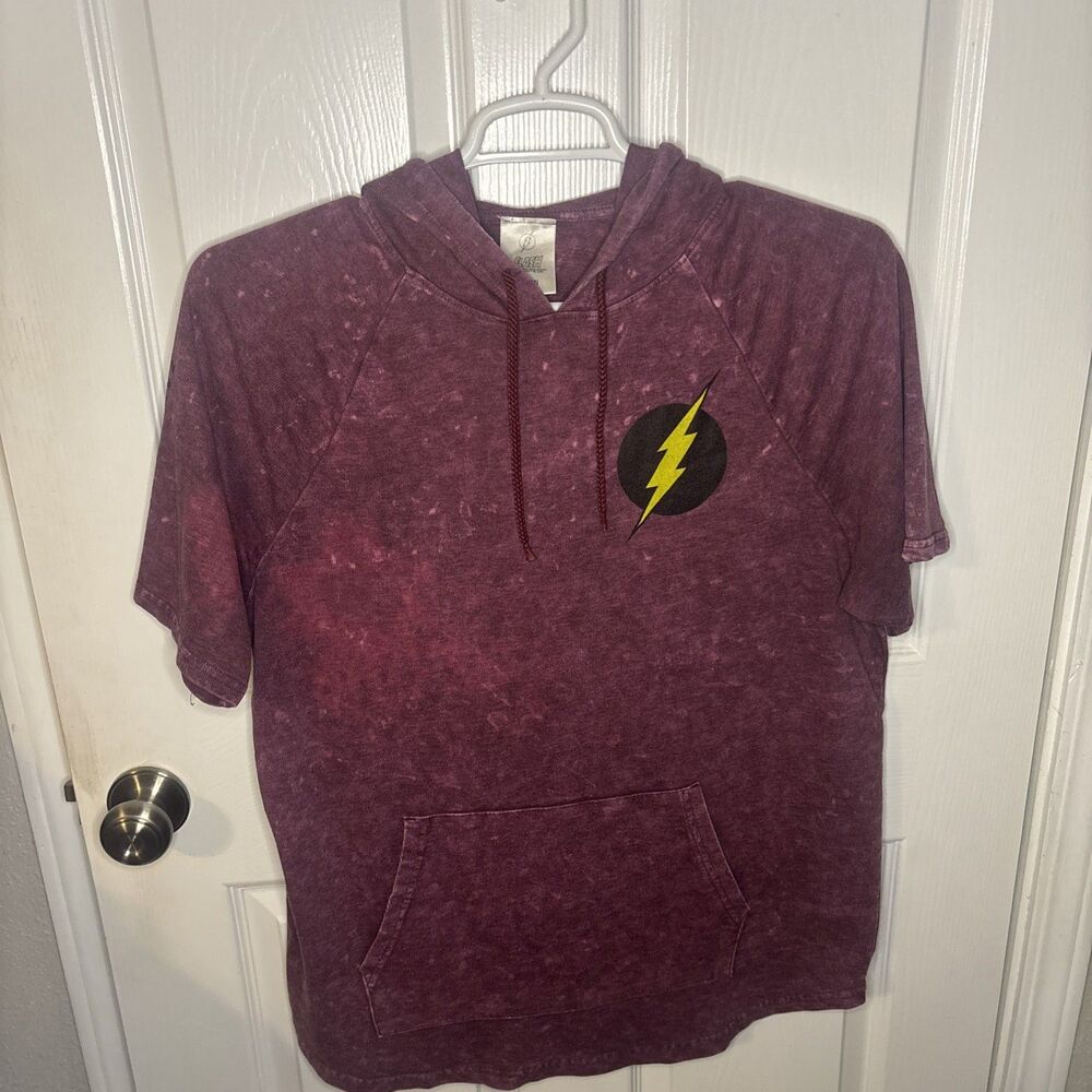 The Flash Men’s Short Sleeve Hoodie Sweatshirt  Size L